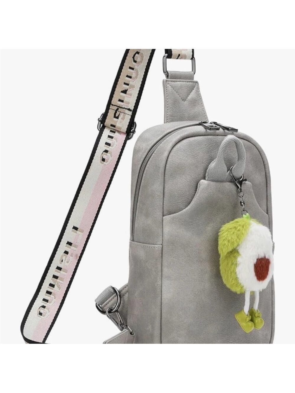 Leather Crossbody Bag in Gray - Picture 2 of 9